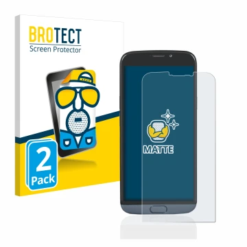 Parte frontale di una confezione del prodotto con il logo del marchio BROTECT. Accanto è raffigurato il dispositivo Doro 8050 