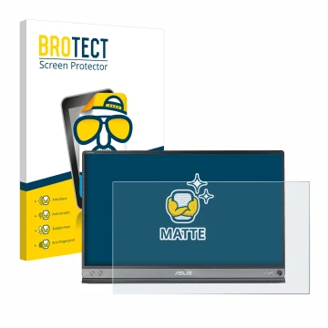 Parte frontale di una confezione del prodotto con il logo del marchio BROTECT. Accanto è raffigurato il dispositivo ASUS ZenSc