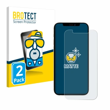 Parte frontale di una confezione del prodotto con il logo del marchio BROTECT. Accanto è raffigurato il dispositivo Apple iPho