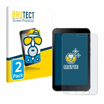 Parte frontale di una confezione del prodotto con il logo del marchio BROTECT. Accanto è raffigurato il dispositivo Samsung Ga