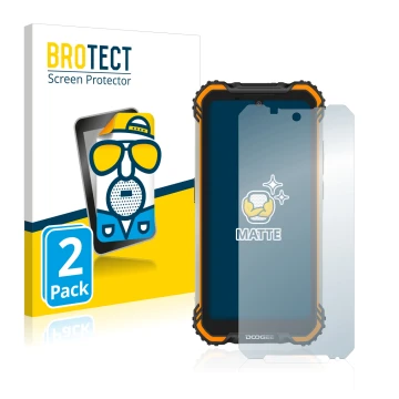 Parte frontale di una confezione del prodotto con il logo del marchio BROTECT. Accanto è raffigurato il dispositivo Doogee S58