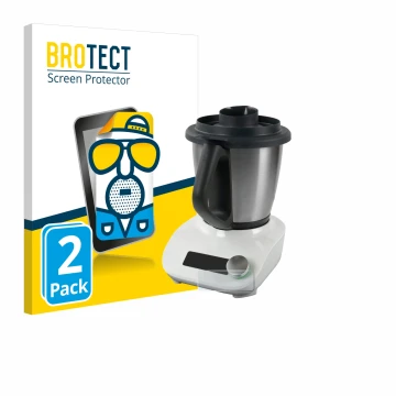 Parte frontale di una confezione del prodotto con il logo del marchio BROTECT. Accanto è raffigurato il dispositivo Vorwerk Th