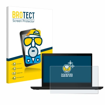 Parte frontale di una confezione del prodotto con il logo del marchio BROTECT. Accanto è raffigurato il dispositivo Lenovo Thi