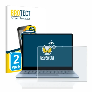 Parte frontale di una confezione del prodotto con il logo del marchio BROTECT. Accanto è raffigurato il dispositivo Microsoft 