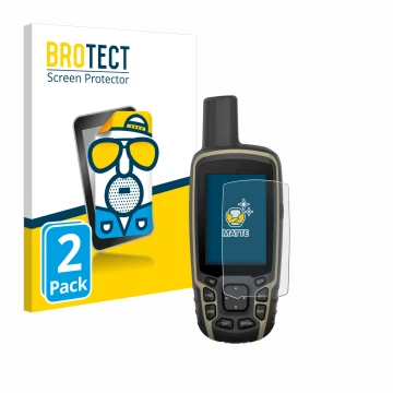 Parte frontale di una confezione del prodotto con il logo del marchio BROTECT. Accanto è raffigurato il dispositivo Garmin GPS