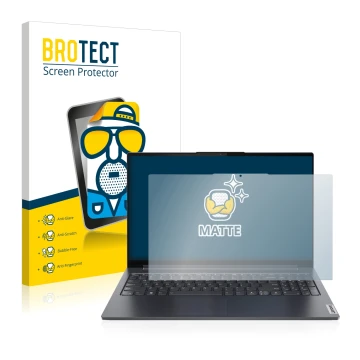 Parte frontale di una confezione del prodotto con il logo del marchio BROTECT. Accanto è raffigurato il dispositivo Lenovo Yog