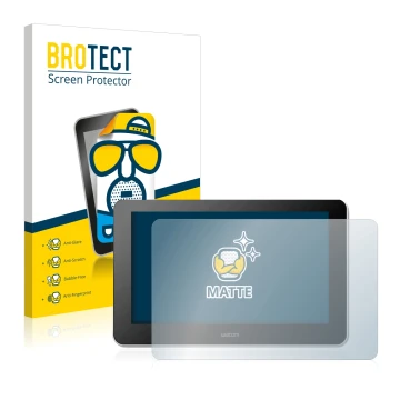 Parte frontale di una confezione del prodotto con il logo del marchio BROTECT. Accanto è raffigurato il dispositivo Wacom One 