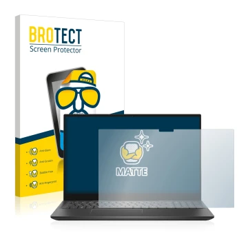 Parte frontale di una confezione del prodotto con il logo del marchio BROTECT. Accanto è raffigurato il dispositivo Dell Inspi