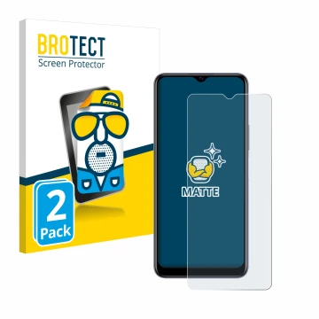 Parte frontale di una confezione del prodotto con il logo del marchio BROTECT. Accanto è raffigurato il dispositivo Vivo Y20G 