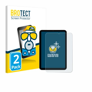 Parte frontale di una confezione del prodotto con il logo del marchio BROTECT. Accanto è raffigurato il dispositivo Apple iPad