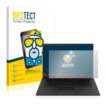 Parte frontale di una confezione del prodotto con il logo del marchio BROTECT. Accanto è raffigurato il dispositivo Lenovo Thi