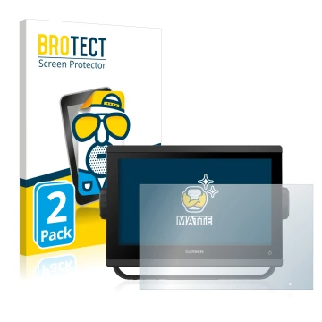 Parte frontale di una confezione del prodotto con il logo del marchio BROTECT. Accanto è raffigurato il dispositivo Garmin GPS