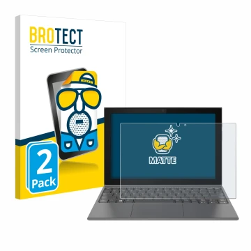 Parte frontale di una confezione del prodotto con il logo del marchio BROTECT. Accanto è raffigurato il dispositivo Lenovo Ide