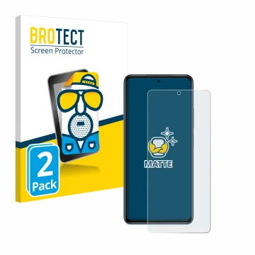Parte frontale di una confezione del prodotto con il logo del marchio BROTECT. Accanto è raffigurato il dispositivo Xiaomi Poc