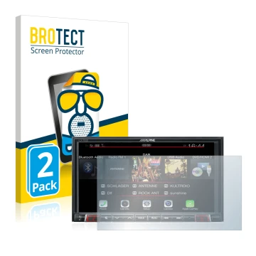 Parte frontale di una confezione del prodotto con il logo del marchio BROTECT. Accanto è raffigurato il dispositivo Alpine iLX