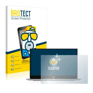 Parte frontale di una confezione del prodotto con il logo del marchio BROTECT. Accanto è raffigurato il dispositivo Dell XPS 1