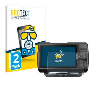 Parte frontale di una confezione del prodotto con il logo del marchio BROTECT. Accanto è raffigurato il dispositivo Garmin Str