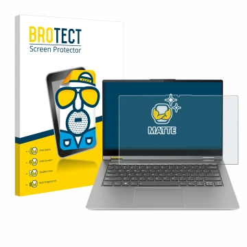 Parte frontale di una confezione del prodotto con il logo del marchio BROTECT. Accanto è raffigurato il dispositivo Lenovo Thi