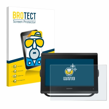 Parte frontale di una confezione del prodotto con il logo del marchio BROTECT. Accanto è raffigurato il dispositivo Garmin GPS