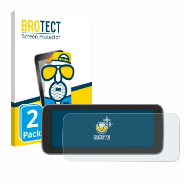 Parte frontale di una confezione del prodotto con il logo del marchio BROTECT. Accanto è raffigurato il dispositivo Fiat 500 E