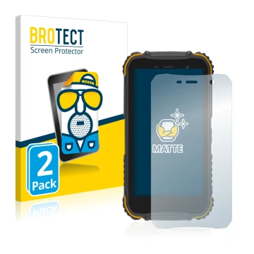Parte frontale di una confezione del prodotto con il logo del marchio BROTECT. Accanto è raffigurato il dispositivo Doogee S35