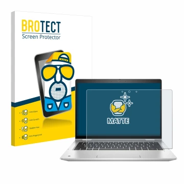Parte frontale di una confezione del prodotto con il logo del marchio BROTECT. Accanto è raffigurato il dispositivo HP ProBook