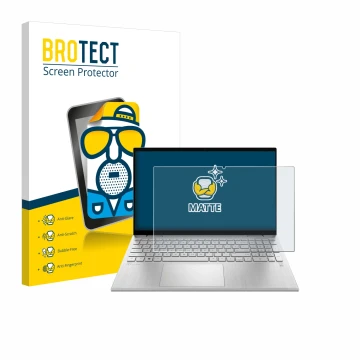 Parte frontale di una confezione del prodotto con il logo del marchio BROTECT. Accanto è raffigurato il dispositivo HP Pavilio