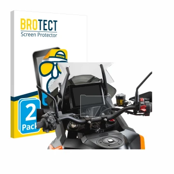 Parte frontale di una confezione del prodotto con il logo del marchio BROTECT. Accanto è raffigurato il dispositivo KTM 1290 S