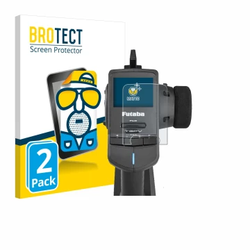 Parte frontale di una confezione del prodotto con il logo del marchio BROTECT. Accanto è raffigurato il dispositivo Futaba T3P
