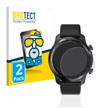Parte frontale di una confezione del prodotto con il logo del marchio BROTECT. Accanto è raffigurato il dispositivo Mobvoi Tic