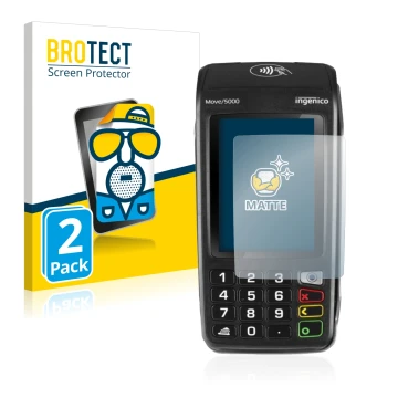 Parte frontale di una confezione del prodotto con il logo del marchio BROTECT. Accanto è raffigurato il dispositivo ingenico M