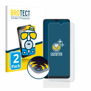 Parte frontale di una confezione del prodotto con il logo del marchio BROTECT. Accanto è raffigurato il dispositivo Samsung Ga