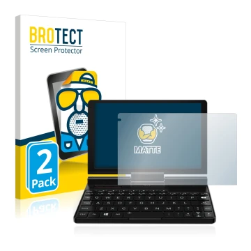 Parte frontale di una confezione del prodotto con il logo del marchio BROTECT. Accanto è raffigurato il dispositivo GPD Pocket