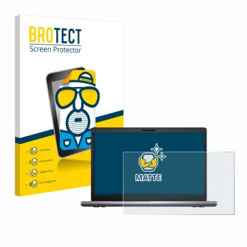 Parte frontale di una confezione del prodotto con il logo del marchio BROTECT. Accanto è raffigurato il dispositivo Dell Latit
