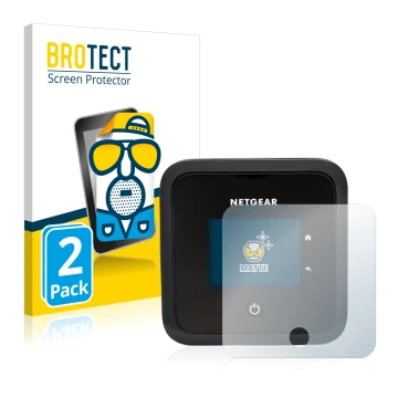 Parte frontale di una confezione del prodotto con il logo del marchio BROTECT. Accanto è raffigurato il dispositivo Netgear Ni