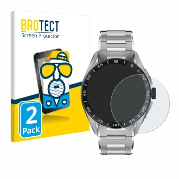 Parte frontale di una confezione del prodotto con il logo del marchio BROTECT. Accanto è raffigurato il dispositivo TAG Heuer 