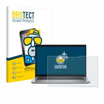 Parte frontale di una confezione del prodotto con il logo del marchio BROTECT. Accanto è raffigurato il dispositivo Dell Latit