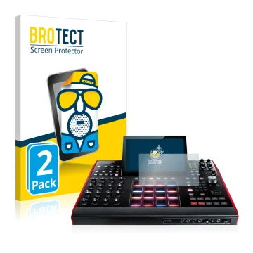 Parte frontale di una confezione del prodotto con il logo del marchio BROTECT. Accanto è raffigurato il dispositivo Akai MPC X