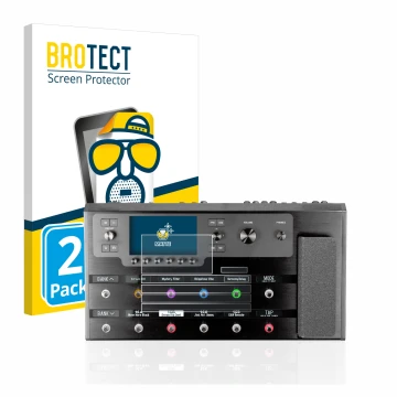 Parte frontale di una confezione del prodotto con il logo del marchio BROTECT. Accanto è raffigurato il dispositivo Line 6 Hel