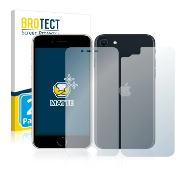 Parte frontale di una confezione del prodotto con il logo del marchio BROTECT. Accanto è raffigurato il dispositivo Apple iPho