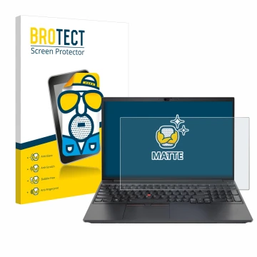 Parte frontale di una confezione del prodotto con il logo del marchio BROTECT. Accanto è raffigurato il dispositivo Lenovo Thi