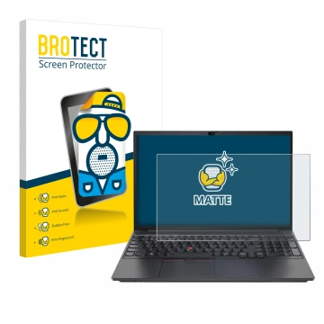 Parte frontale di una confezione del prodotto con il logo del marchio BROTECT. Accanto è raffigurato il dispositivo Lenovo Thi