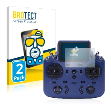 Parte frontale di una confezione del prodotto con il logo del marchio BROTECT. Accanto è raffigurato il dispositivo FrSky Tand