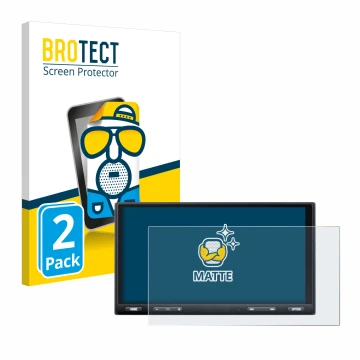 Parte frontale di una confezione del prodotto con il logo del marchio BROTECT. Accanto è raffigurato il dispositivo Sony XAV-A