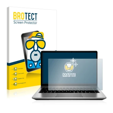 Parte frontale di una confezione del prodotto con il logo del marchio BROTECT. Accanto è raffigurato il dispositivo HP ProBook