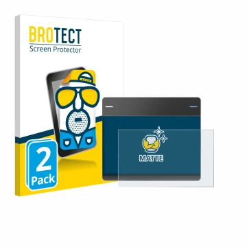 Parte frontale di una confezione del prodotto con il logo del marchio BROTECT. Accanto è raffigurato il dispositivo Wacom Intu