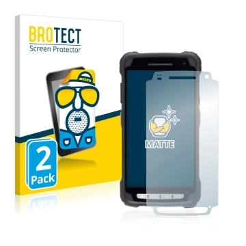 Parte frontale di una confezione del prodotto con il logo del marchio BROTECT. Accanto è raffigurato il dispositivo Janam XT3 