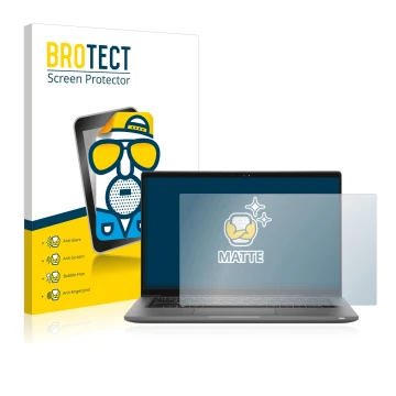 Parte frontale di una confezione del prodotto con il logo del marchio BROTECT. Accanto è raffigurato il dispositivo Dell Latit