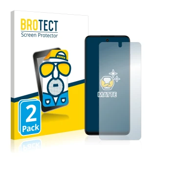 Parte frontale di una confezione del prodotto con il logo del marchio BROTECT. Accanto è raffigurato il dispositivo Motorola M