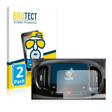 Parte frontale di una confezione del prodotto con il logo del marchio BROTECT. Accanto è raffigurato il dispositivo Fiat 500L 